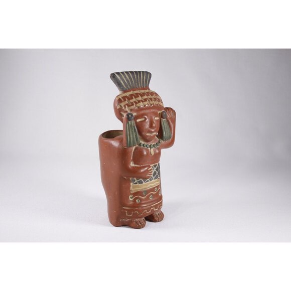 Vintage small Mexican Terracotta planter sculpture, Inca / Maya / Aztec style - Picture 2 of 7